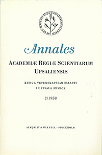 Kungl. Vetenskapssamhällets i Uppsala årsbok 2/1958