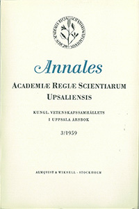 Kungl. Vetenskapssamhällets i Uppsala årsbok 3/1959