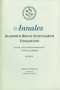 Kungl. Vetenskapssamhällets i Uppsala årsbok 8/1964