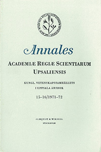 Kungl. Vetenskapssamhällets i Uppsala årsbok 15-16/1971-1972