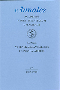 Kungl. Vetenskapssamhällets i Uppsala årsbok 27/1987-1988