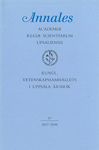 Kungl. Vetenskapssamhällets i Uppsala årsbok 37/2007-2008