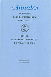 Kungl. Vetenskapssamhällets i Uppsala årsbok 29/1991-1992